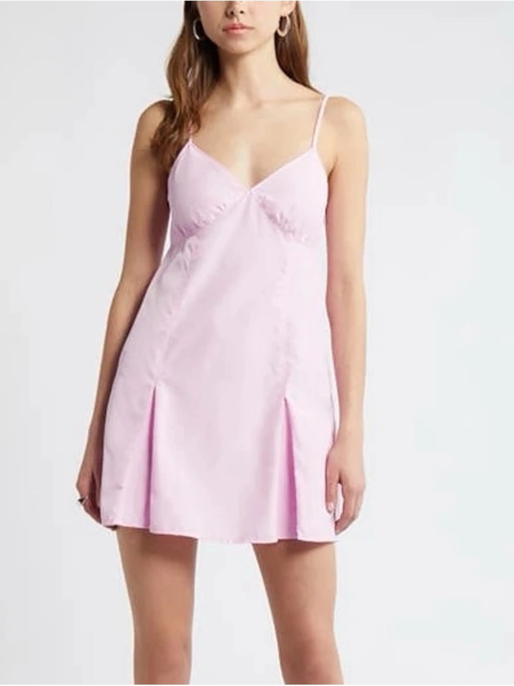 Light Pink Mini Slip Dress with Spaghetti Straps